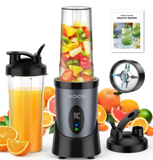Licuadora de batidos, licuadora personal de 900 W para batidos y licuados de cocina con 2 vasos portátiles sin BPA de 22 onzas