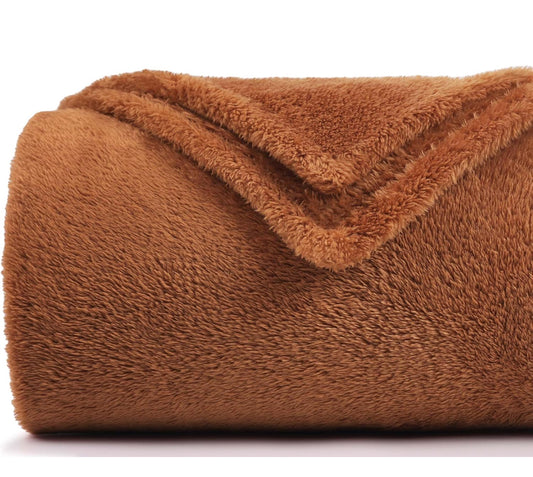 Manta de felpa polar para sofá y cama, mullida, acogedora, antiestática, suave, para uso en todas las estaciones (50 x 60 pulgadas