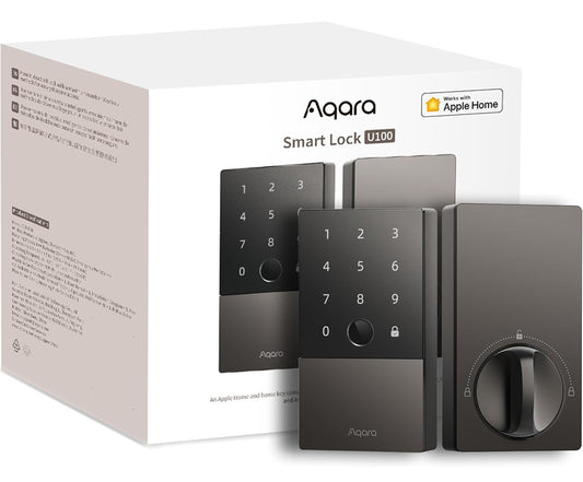 LocksAqara Smart Lock U100, cerradura de puerta de entrada sin llave con llave Apple Home, teclado de pantalla táctil