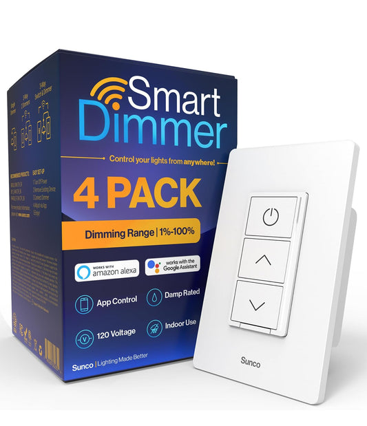 Sunco - Paquete de 4 interruptores reguladores inteligentes